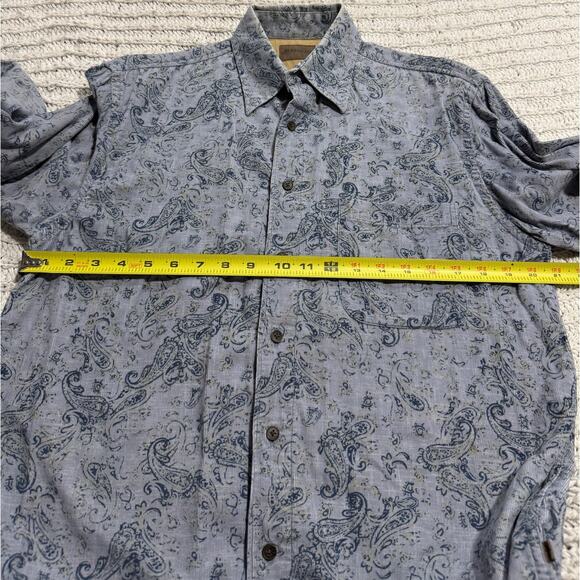 VTG St. John's Bay Corduroy Button Up Shirt Paisley Women's Size Small Blue - Picture 4 of 11